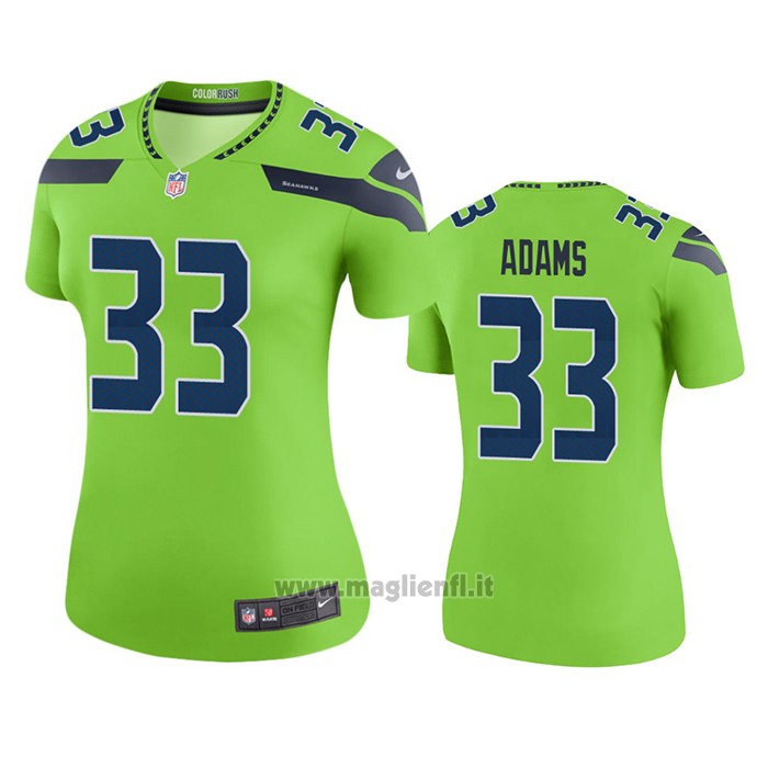 Maglia NFL Legend Donna Seattle Seahawks Jamal Adams Verde Color Rush